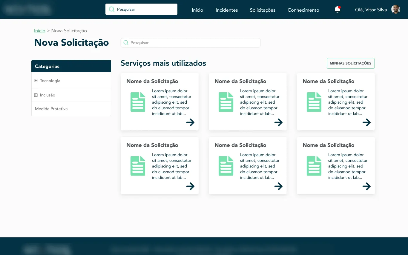 Nextios Service Portal — New request