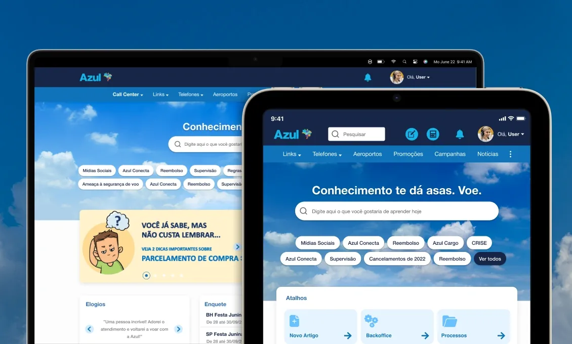 Azul Knowledge Portal — UX/UI case study cover